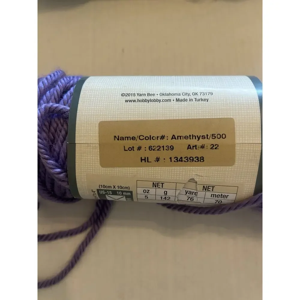 Vtg Lot of 3 Skeins Caron Dazzleaire Yarn Lavender Ombré Yarn Bee Amethyst 9.5oz
